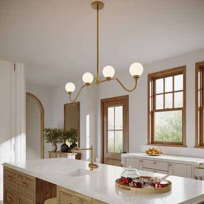 Beckett Linear Pendant Light in kitchen.