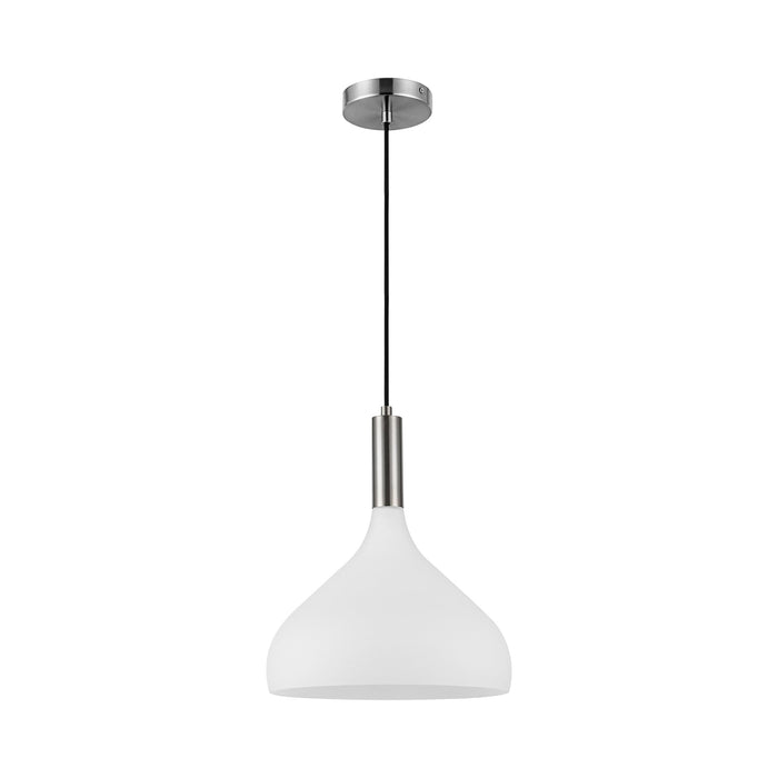 Belleview Pendant Light in Brushed Nickel/Opal Glass.