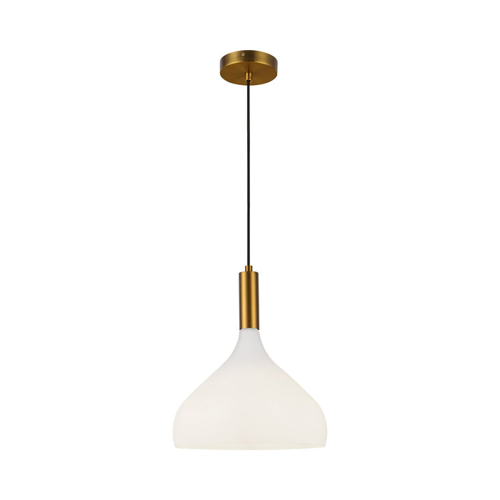 Belleview Pendant Light in Aged Gold/Opal Glass.