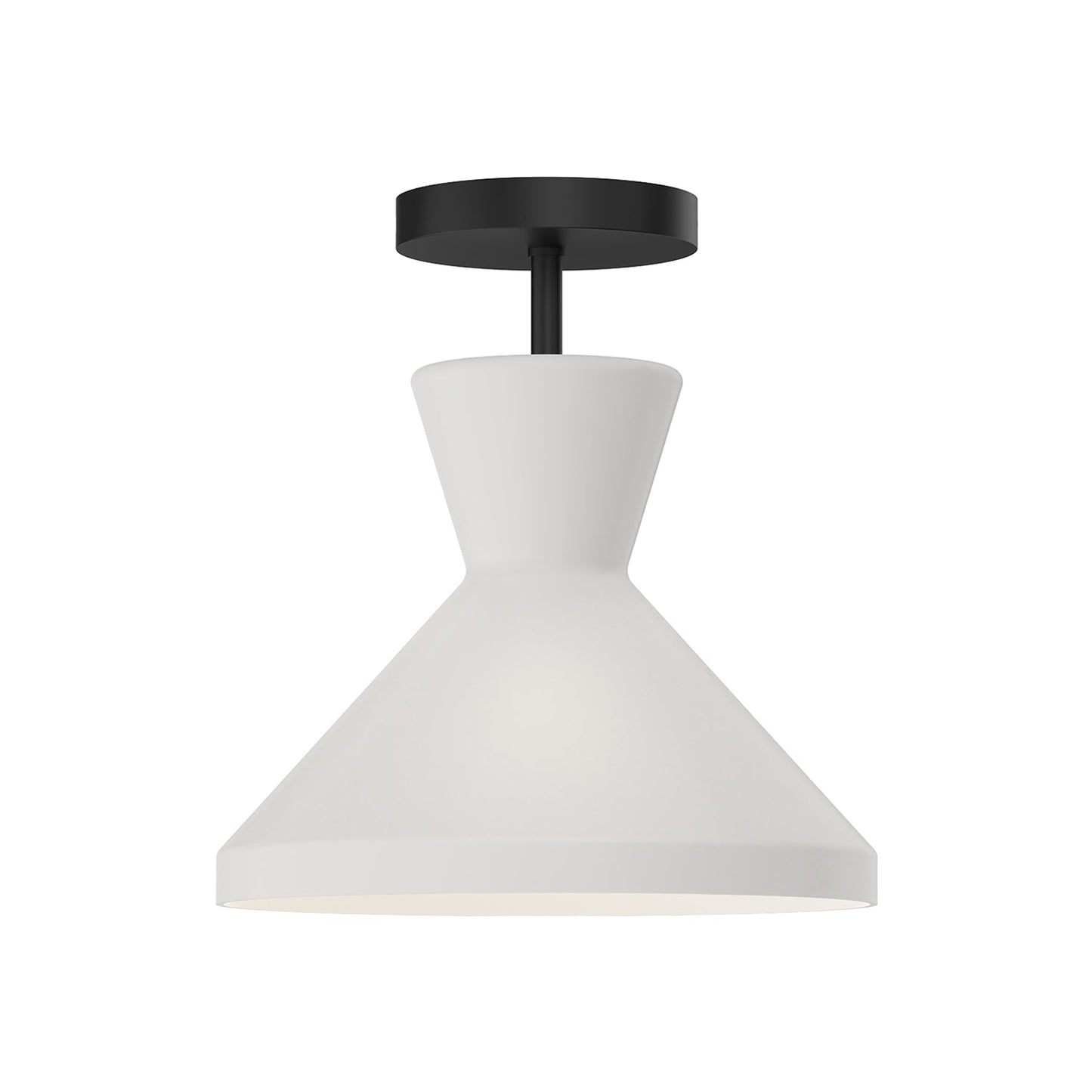 Betty Semi Flush Mount Ceiling Light in Matte Black.