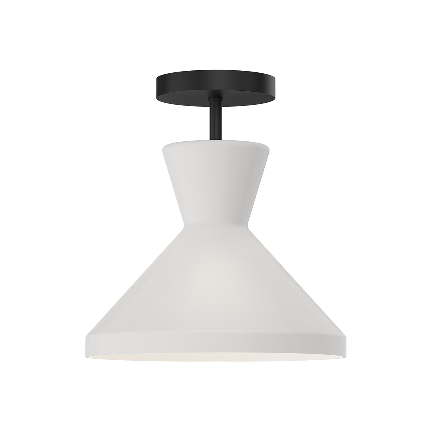 Betty Semi Flush Mount Ceiling Light in Matte Black.