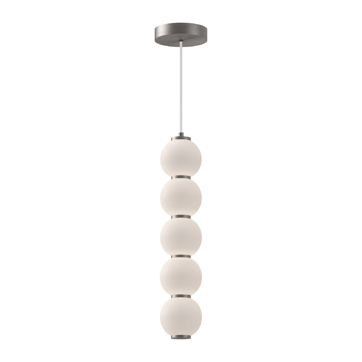Bijou LED Pendant Light in Brushed Nickel (5-Globes).