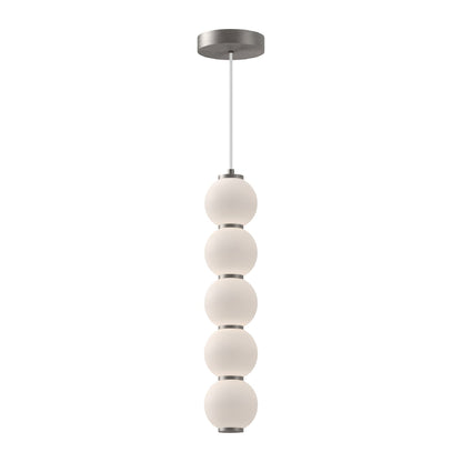 Bijou LED Pendant Light in Brushed Nickel (5-Globes).