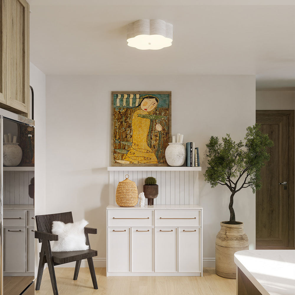 Blossom Flush Mount Ceiling Light in living room.