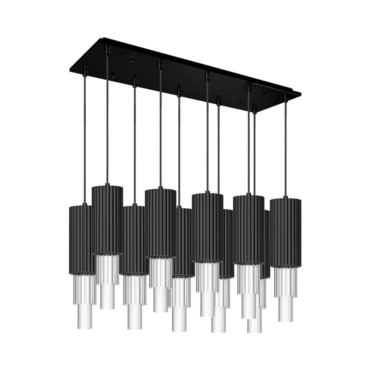 Bordeaux Linear LED Pendant Light in Matte Black.