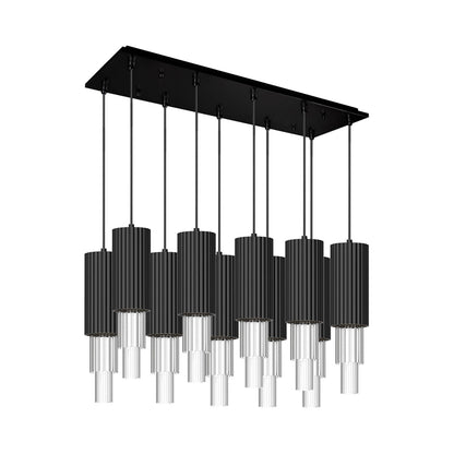 Bordeaux Linear LED Pendant Light in Matte Black.
