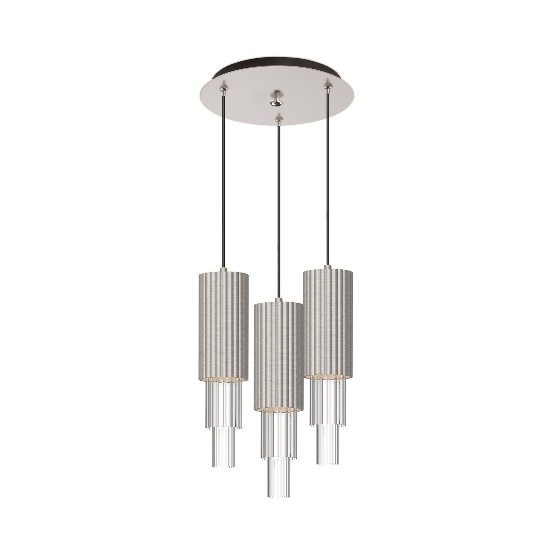 Bordeaux Multi Light LED Pendant Light in Brushed Nickel (3-Light).