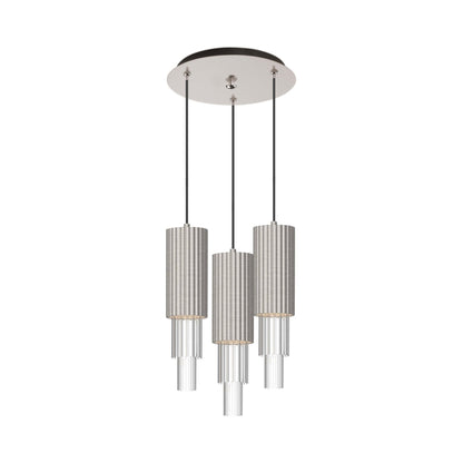 Bordeaux Multi Light LED Pendant Light in Brushed Nickel (3-Light).