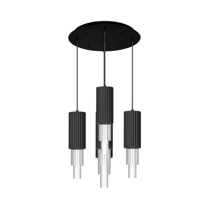 Bordeaux Multi Light LED Pendant Light in Matte Black (5-Light).