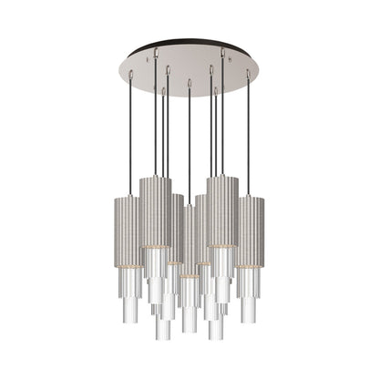 Bordeaux Multi Light LED Pendant Light in Brushed Nickel (9-Light).