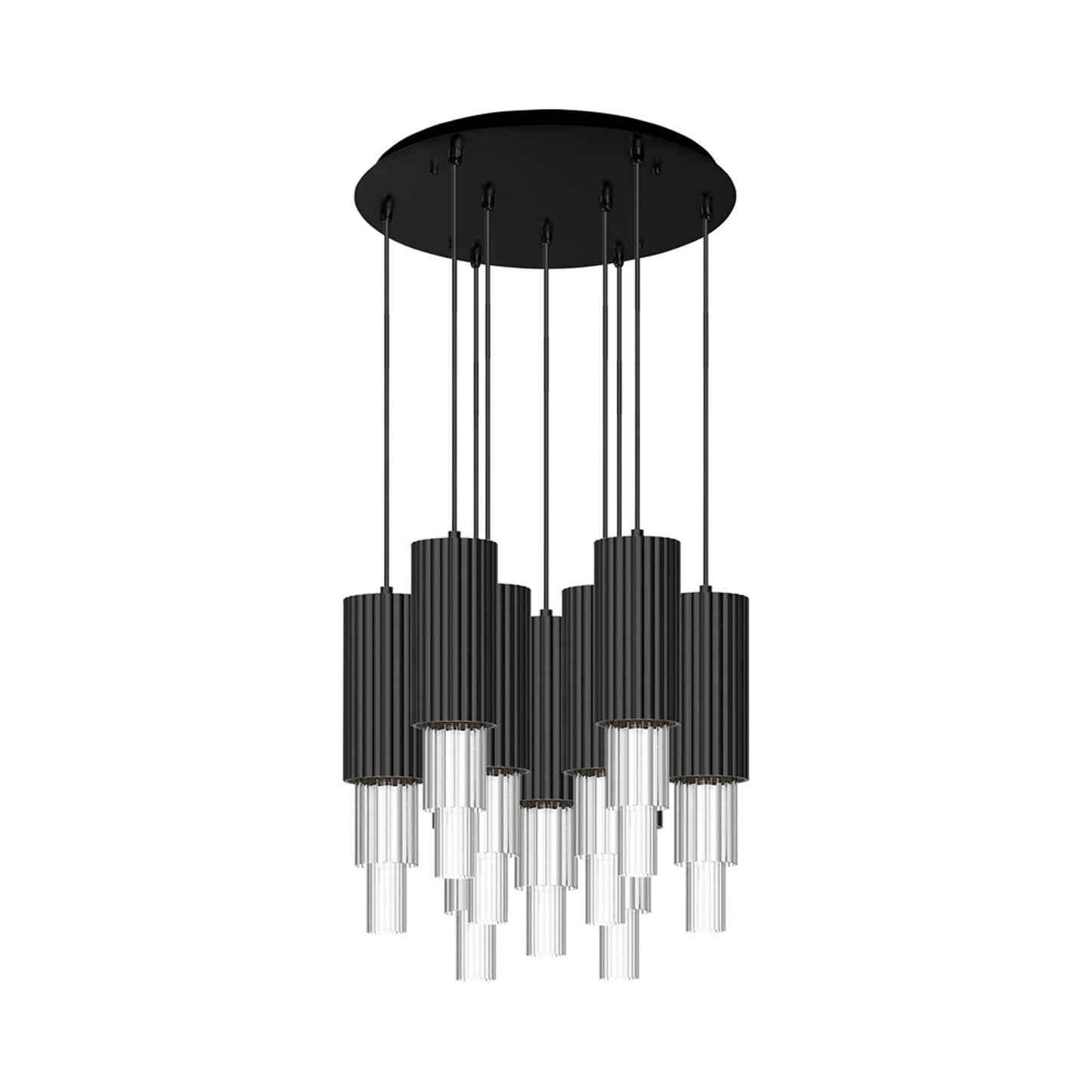 Bordeaux Multi Light LED Pendant Light in Matte Black (9-Light).