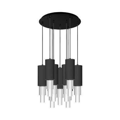 Bordeaux Multi Light LED Pendant Light in Matte Black (9-Light).