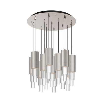 Bordeaux Multi Light LED Pendant Light in Brushed Nickel (13-Light).