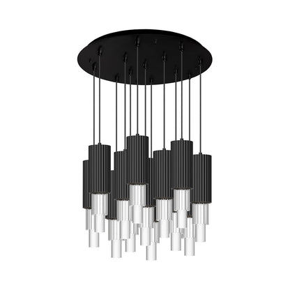 Bordeaux Multi Light LED Pendant Light in Matte Black (13-Light).