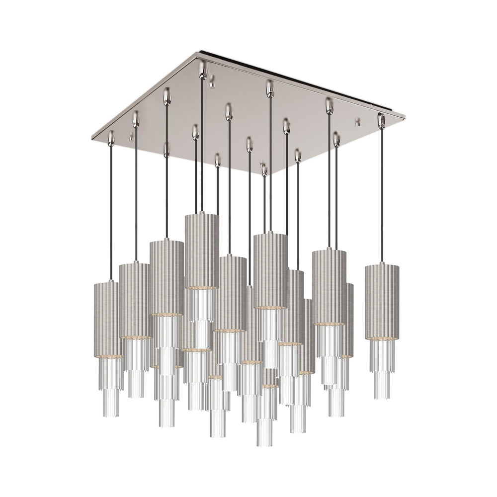 Bordeaux Square LED Pendant Light in Brushed Nickel.