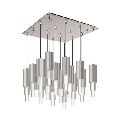 Bordeaux Square LED Pendant Light in Brushed Nickel.