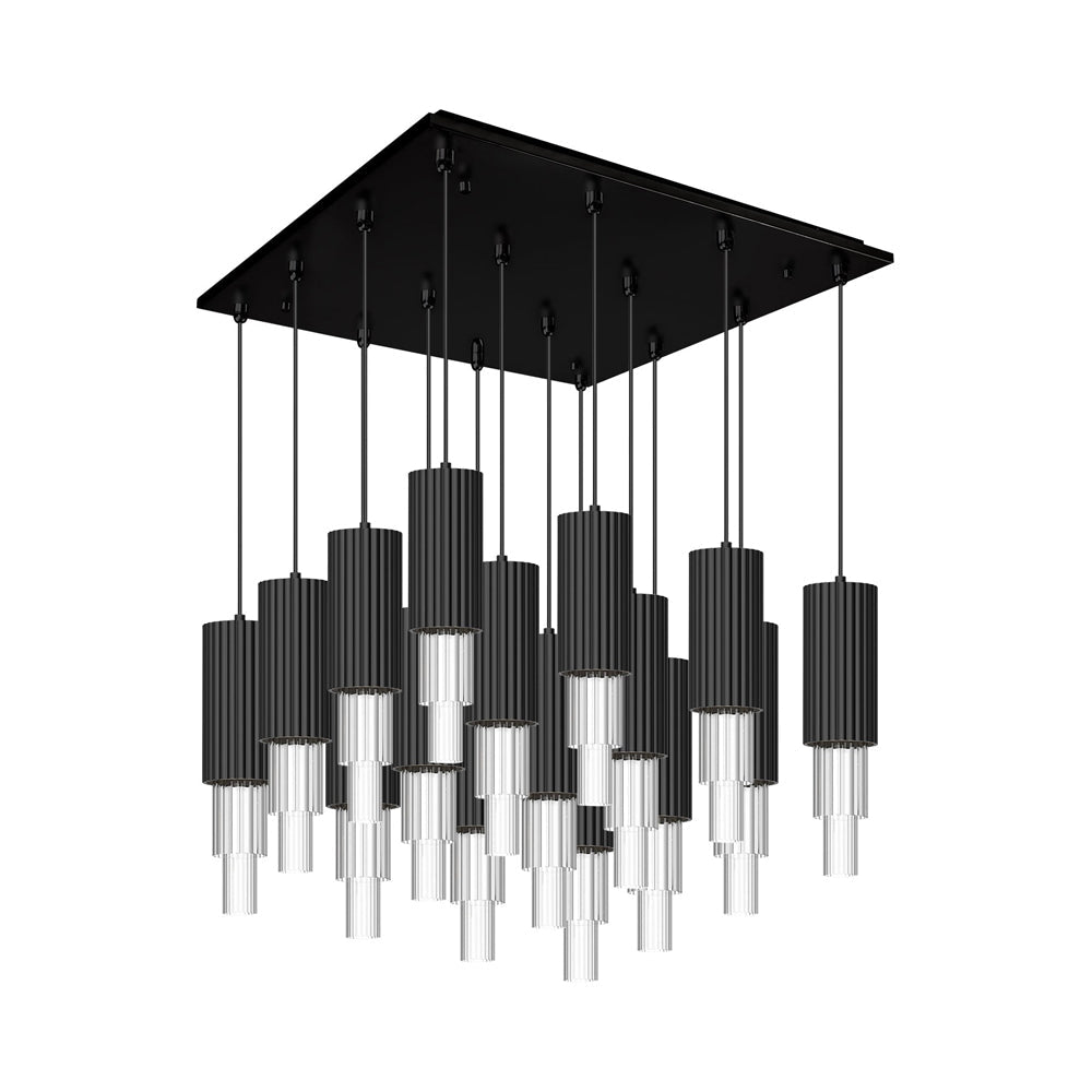 Bordeaux Square LED Pendant Light in Matte Black.