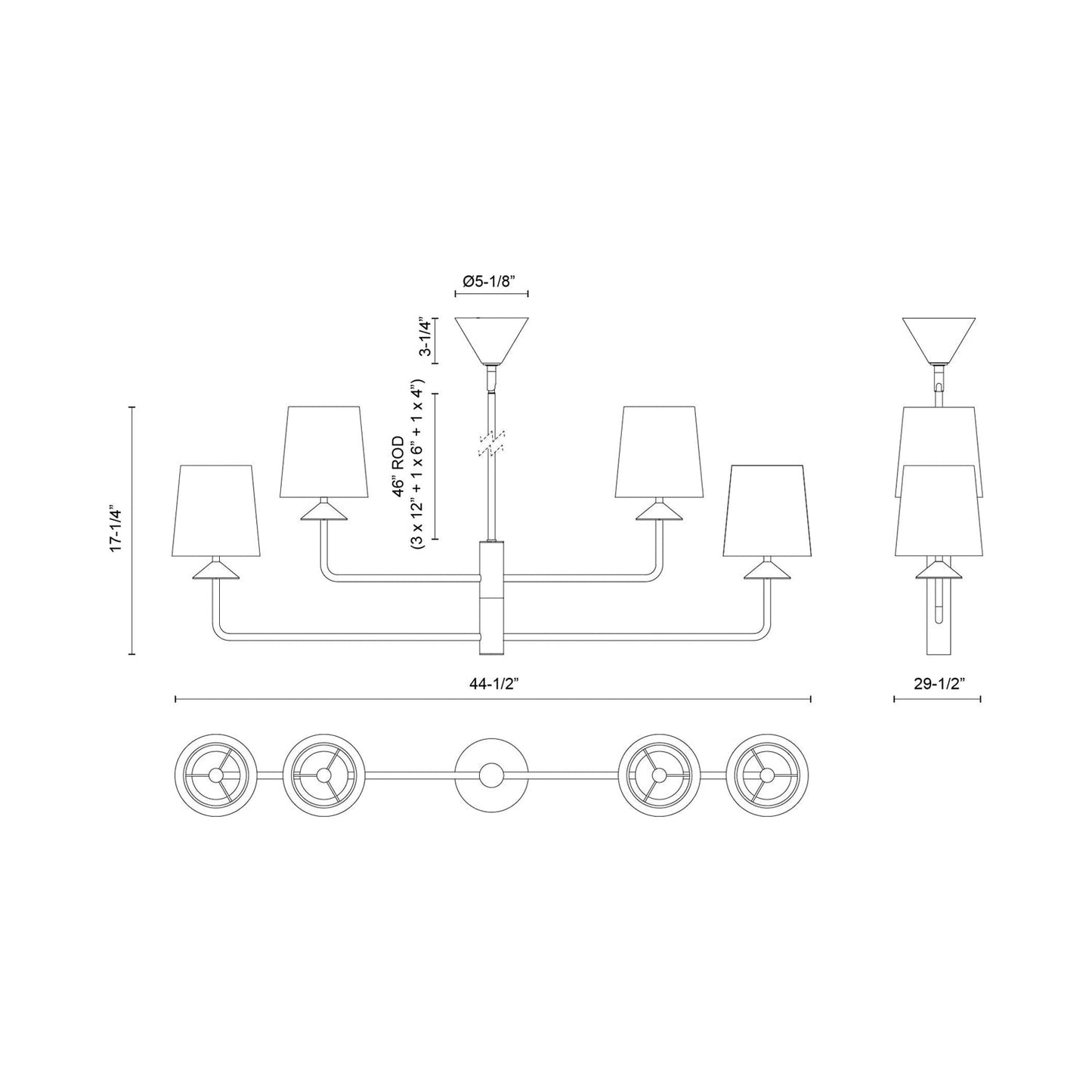 Bridgette Chandelier - line drawing.