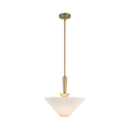 Bridgette Pendant Light in Brushed Gold/Folded White.