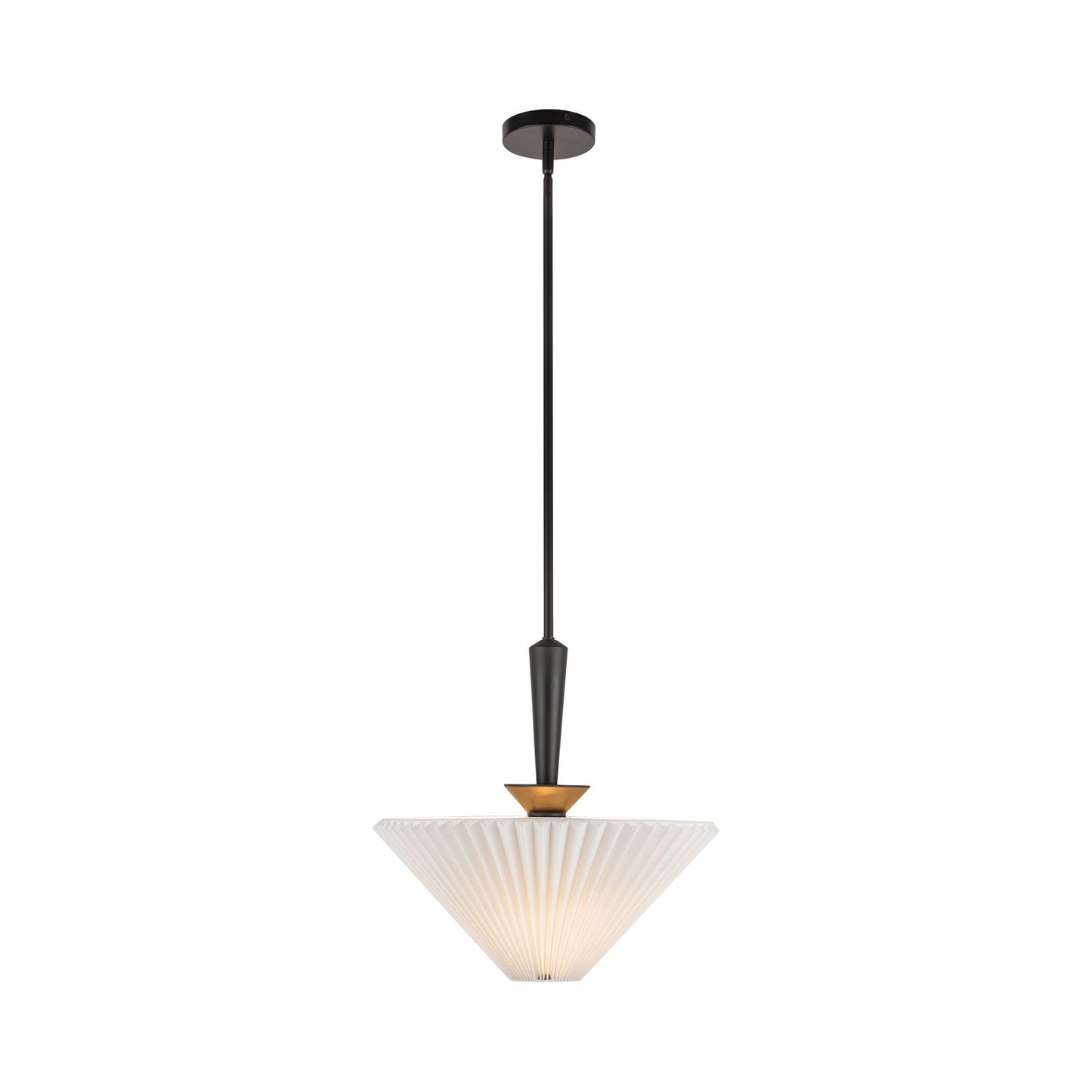 Bridgette Pendant Light in Matte Black/Folded White.