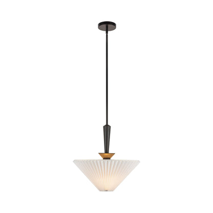 Bridgette Pendant Light in Matte Black/Folded White.
