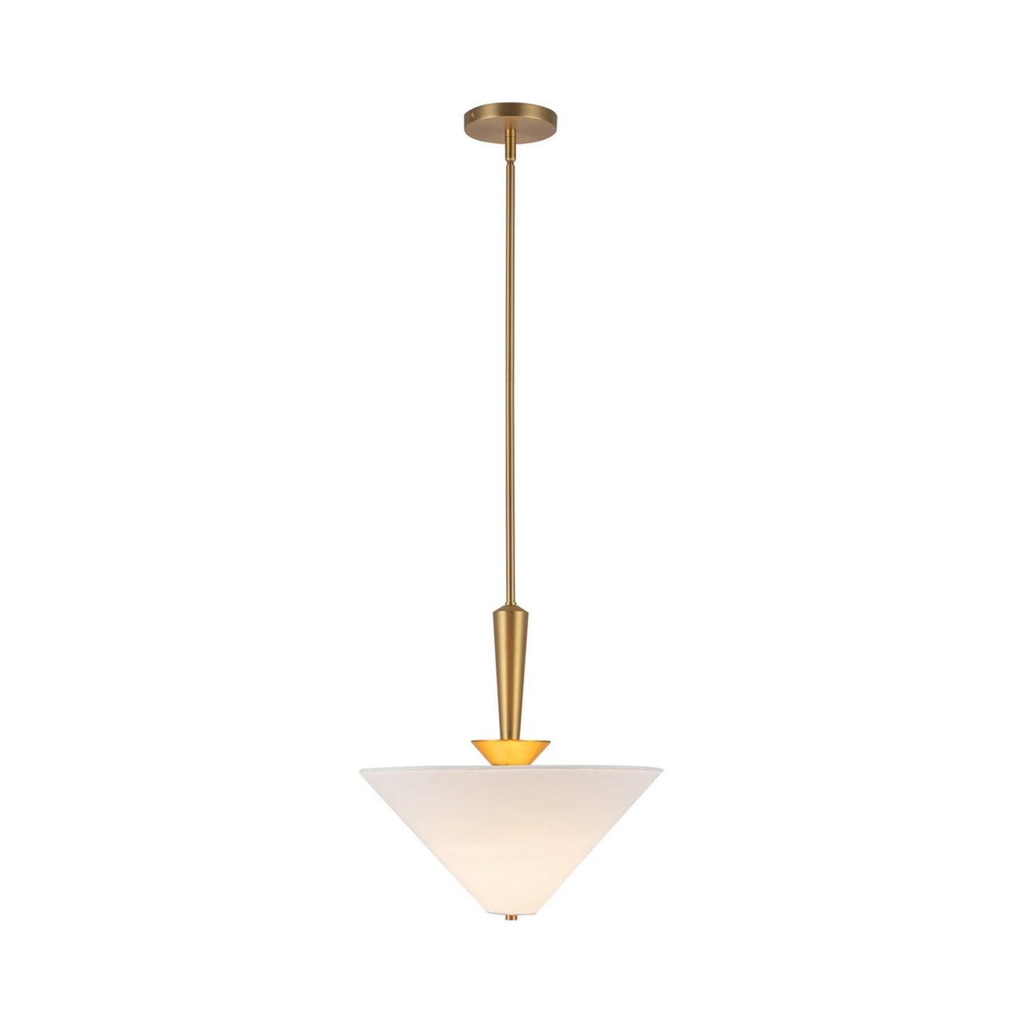 Bridgette Pendant Light in Brushed Gold/White Linen.