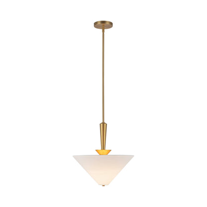 Bridgette Pendant Light in Brushed Gold/White Linen.