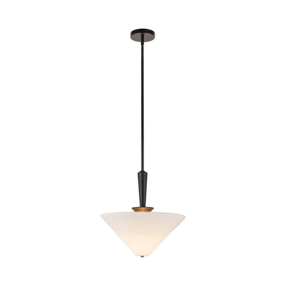 Bridgette Pendant Light in Matte Black/White Linen.
