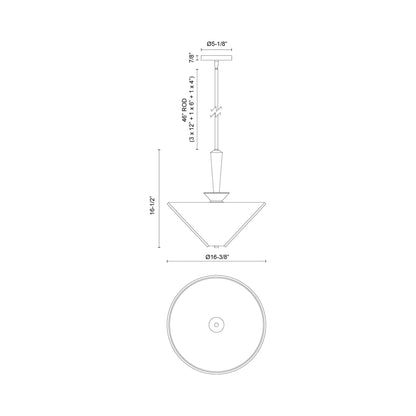 Bridgette Pendant Light - line drawing.