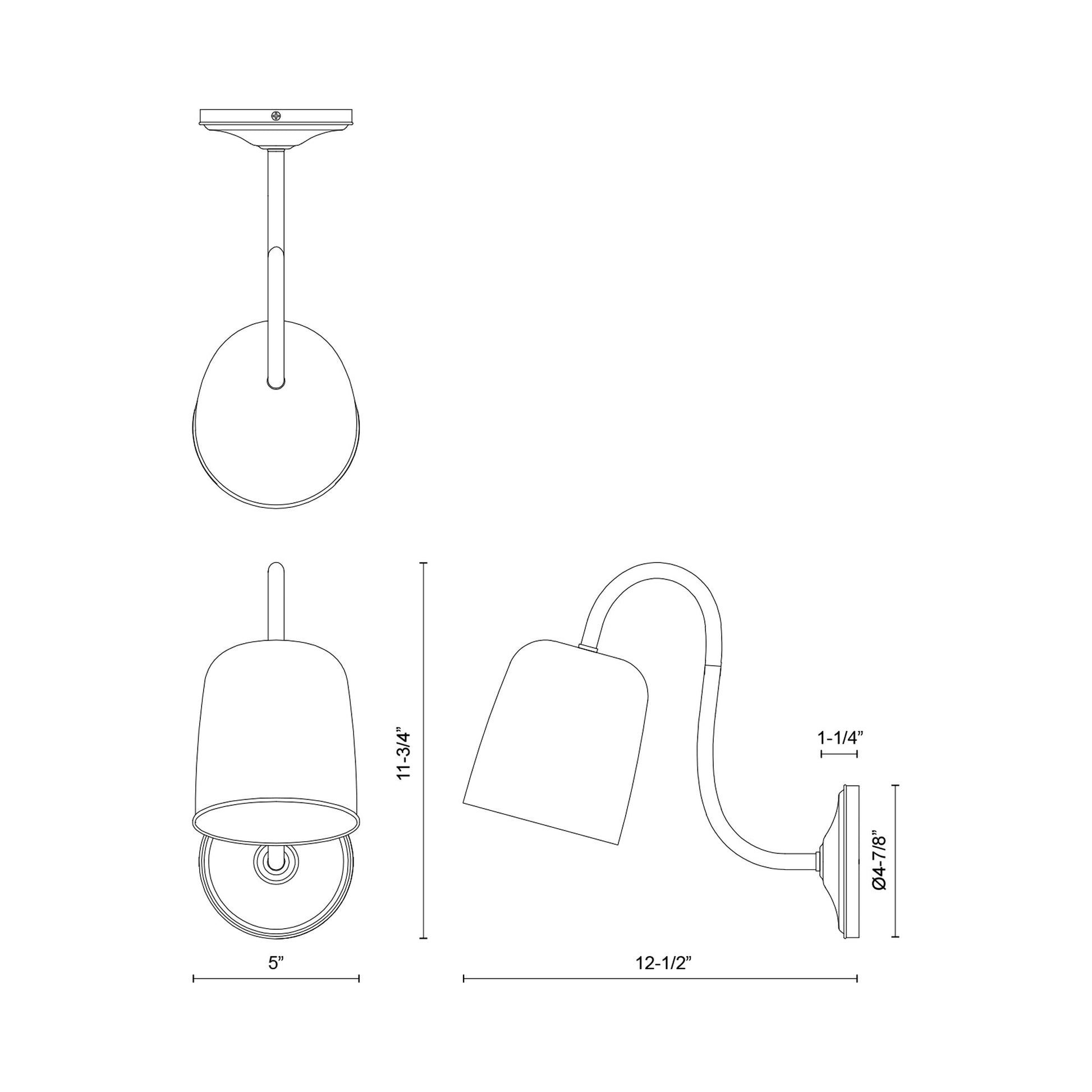 Bromley Wall Light - line drawing.