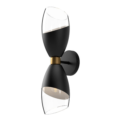 Capri Vanity Wall Light in Matte Black (2-Light).