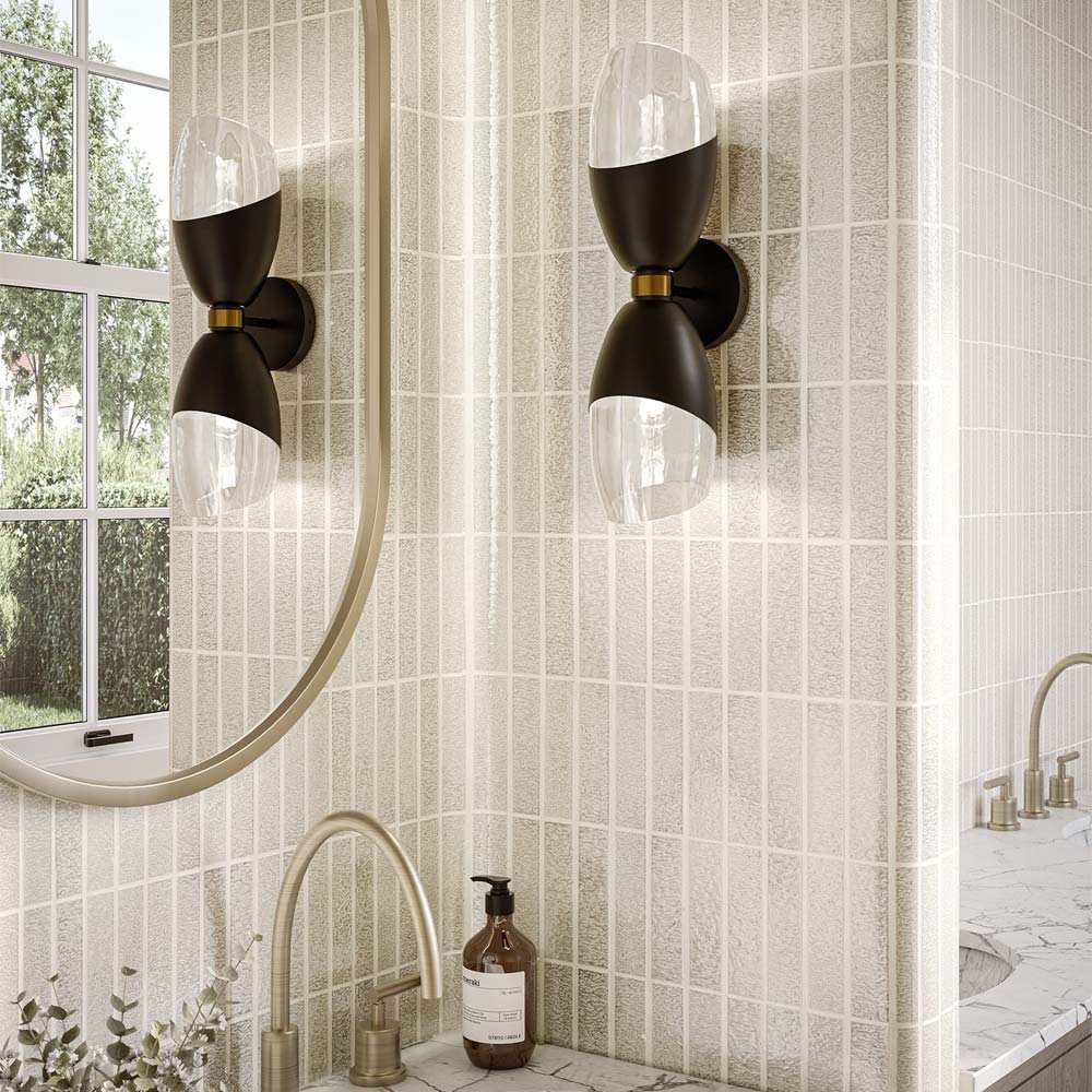 Capri Vanity Wall Light in bathroom.