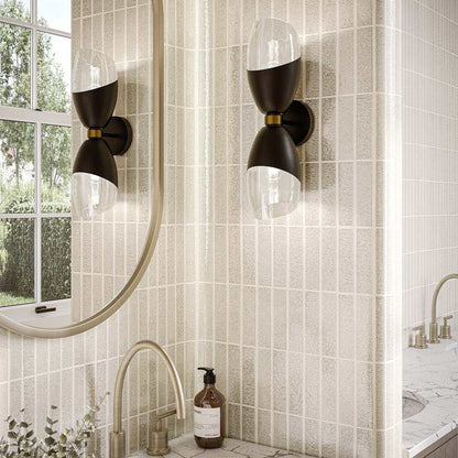Capri Vanity Wall Light in bathroom.