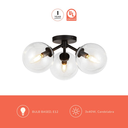 Cassia Semi Flush Mount Ceiling Light in Detail.