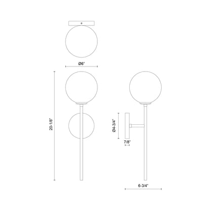 Cassia Wall Light - line drawing.