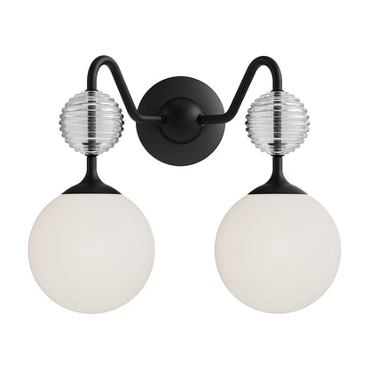 Celia Vanity Wall Light in Matte Black (2-Light).