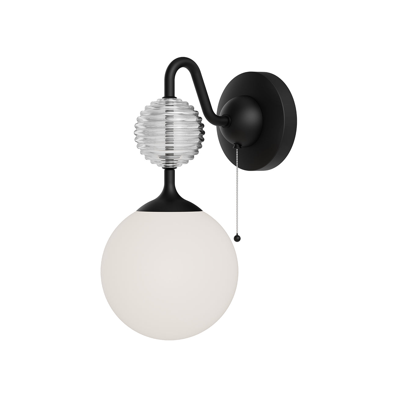 Celia Bath Wall Light in Matte Black.