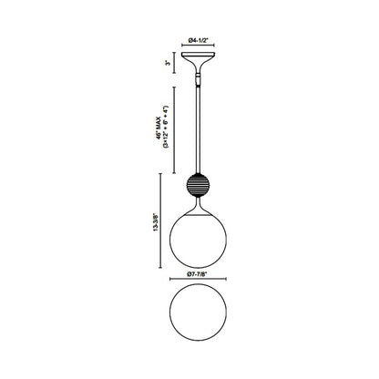 Celia Pendant Light - line drawing.
