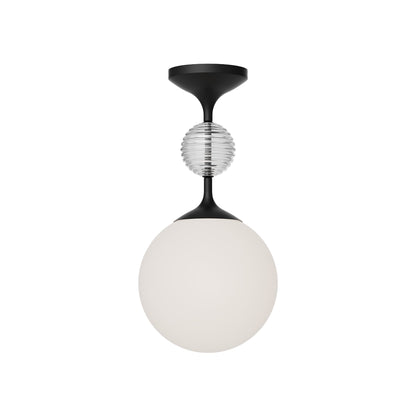Celia Semi Flush Mount Ceiling Light in Matte Black.