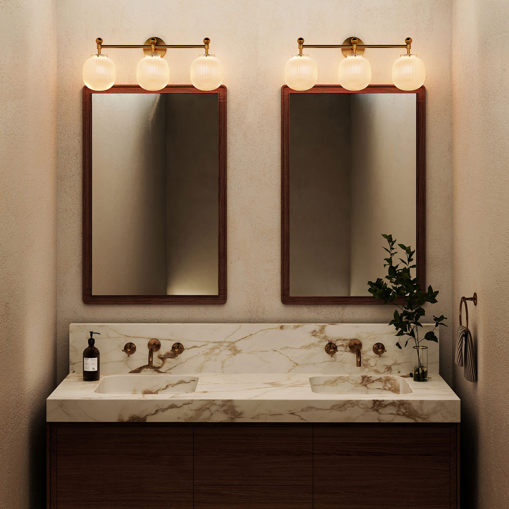 Cherise Bath Vanity Light in bathroom.