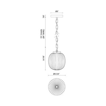 Cherise Pendant Light - line drawing.