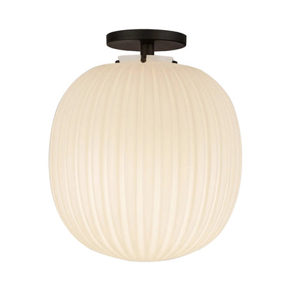 Cherise Semi Flush Mount Ceiling Light in Matte Black (Large).