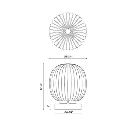 Cherise Table Lamp - line drawing.