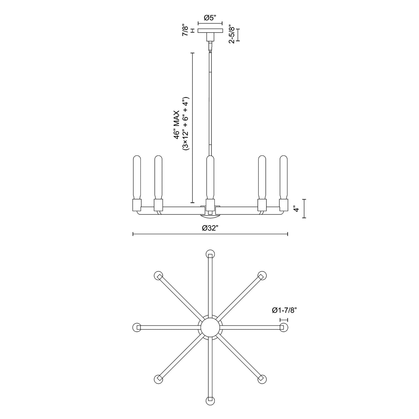 Claire Chandelier - line drawing.