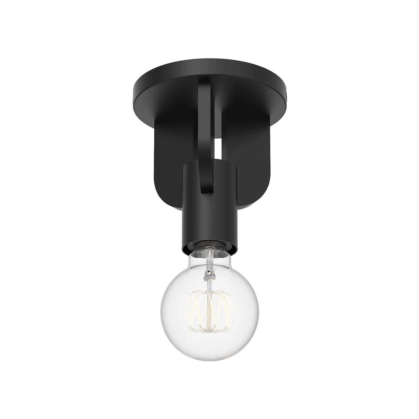 Claire Semi Flush Mount Ceiling Light in Matte Black (1-Light).