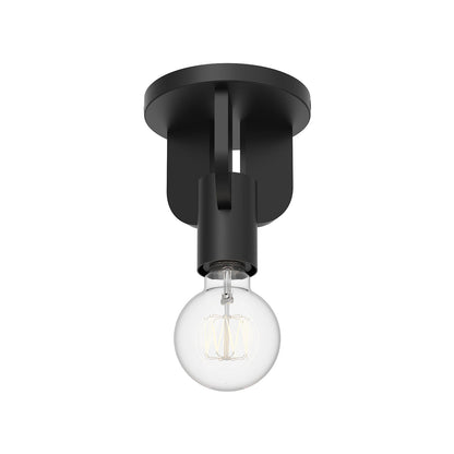 Claire Semi Flush Mount Ceiling Light in Matte Black (1-Light).