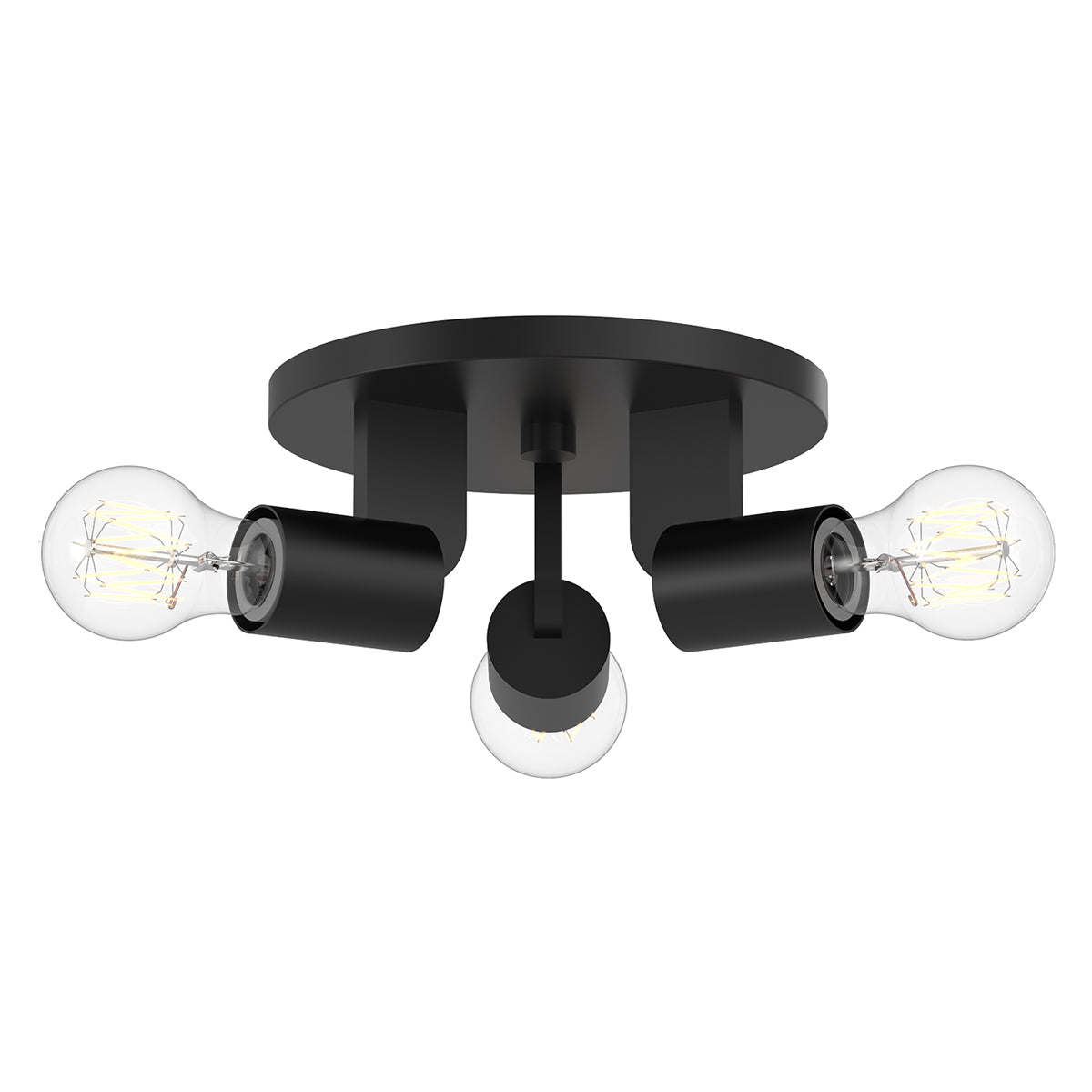 Claire Semi Flush Mount Ceiling Light in Matte Black (3-Light).