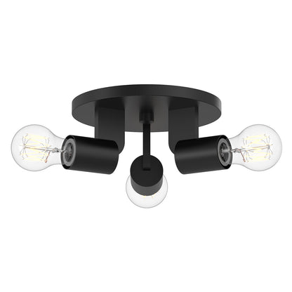 Claire Semi Flush Mount Ceiling Light in Matte Black (3-Light).