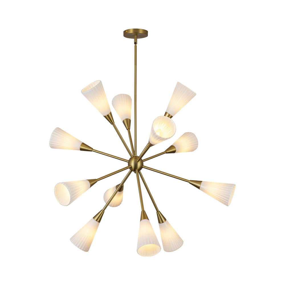 Cosmo Chandelier in Brushed Gold.