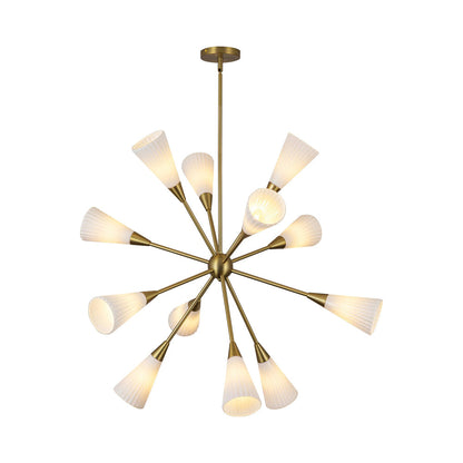 Cosmo Chandelier in Brushed Gold.